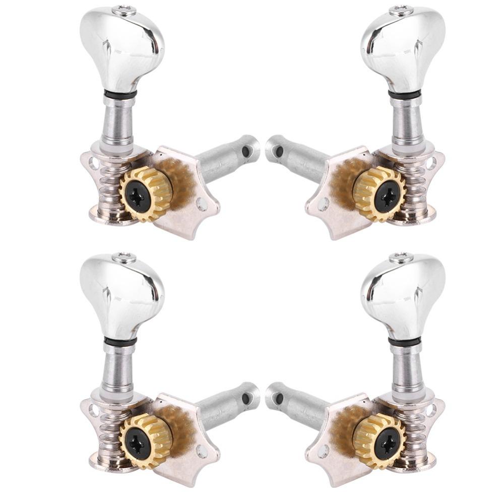 8PCS Metal Ukulele Tuning Pegs Fish Tail Design Ukulele Parts 4 Strings Tuning Pegs  Guitar серебряный