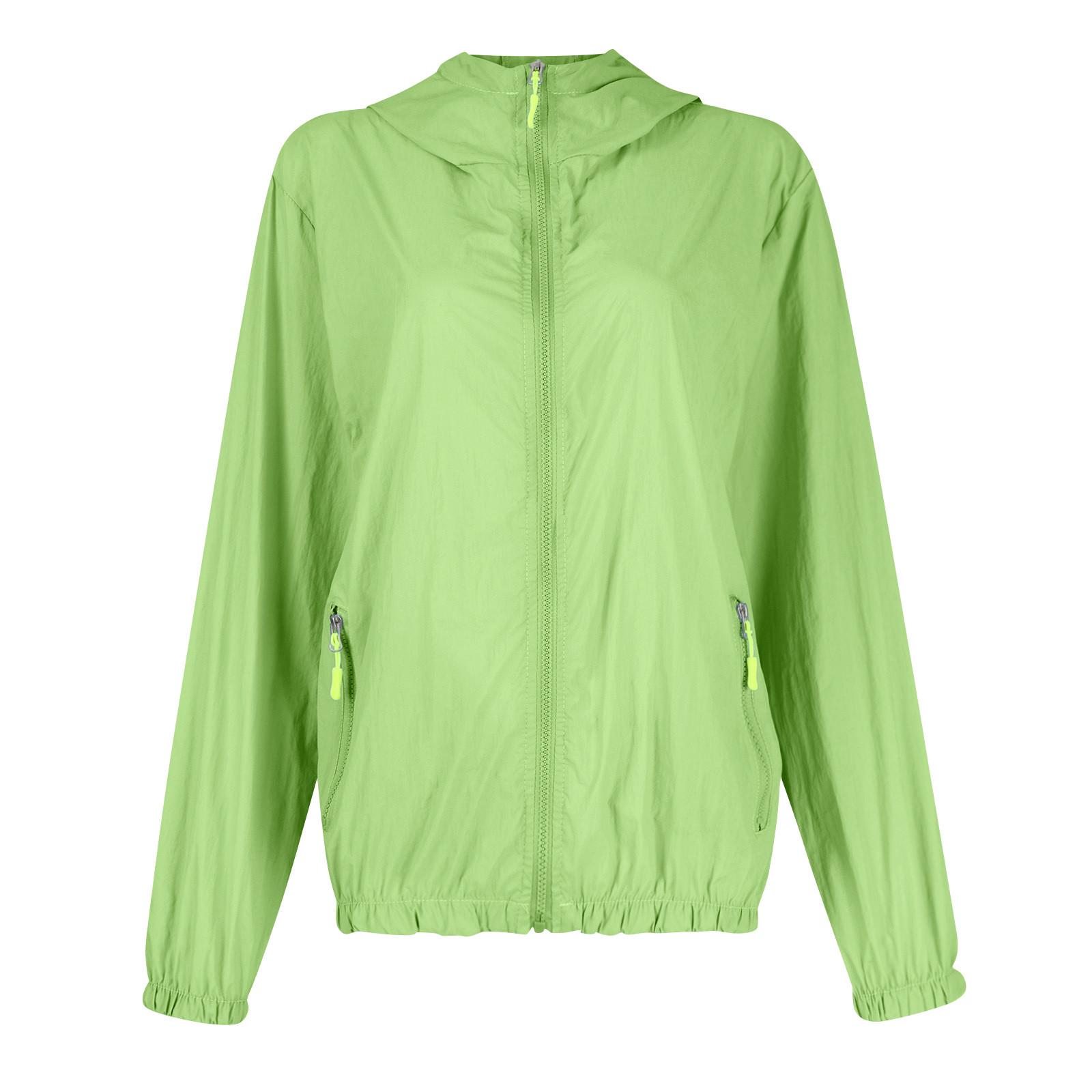 

Жіноча однотонна куртка з капюшоном, водонепроникна та вітронепроникна, тонка куртка для походів на природі XL зелений