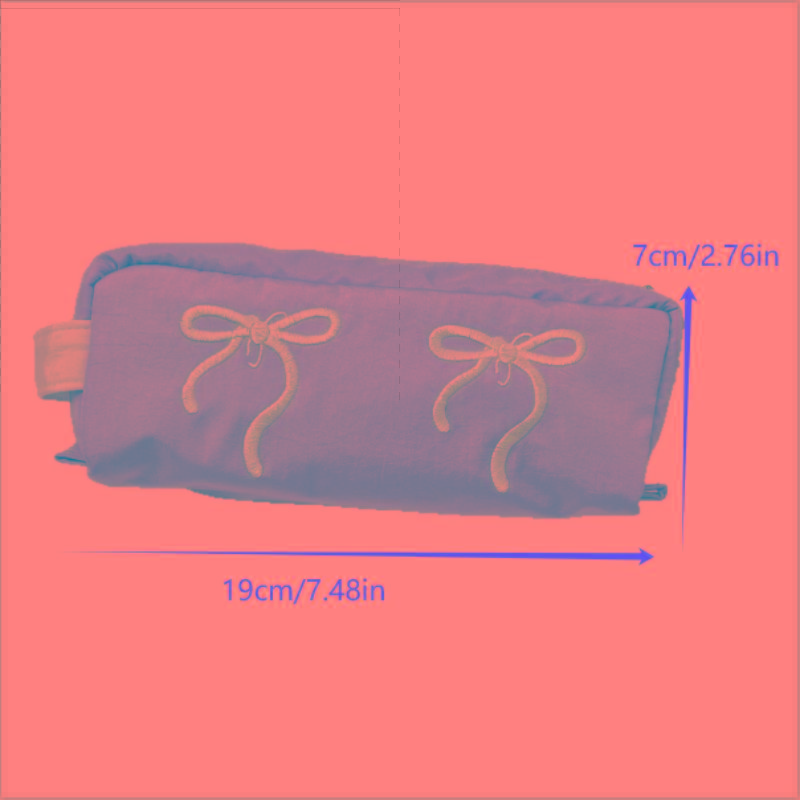 Cute Simple Bowknot Hand-Held Pencil Case Girly Pencil Bags Large Capacity Portable Student Stationery Storage Bag School Supply