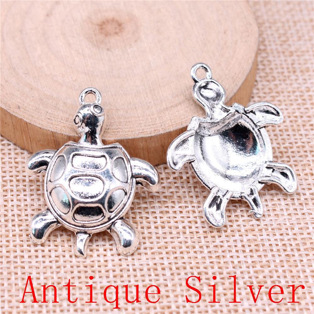 Turtle Shaped Charms Pendant For Bracelet Necklace Jewelry Making Craft Findings