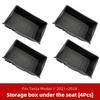 Under Seat Storage Box For Tesla Model Y 2021~2024 Center Console Organizer Bins Front Backseat Bag Trash Tray Accessories