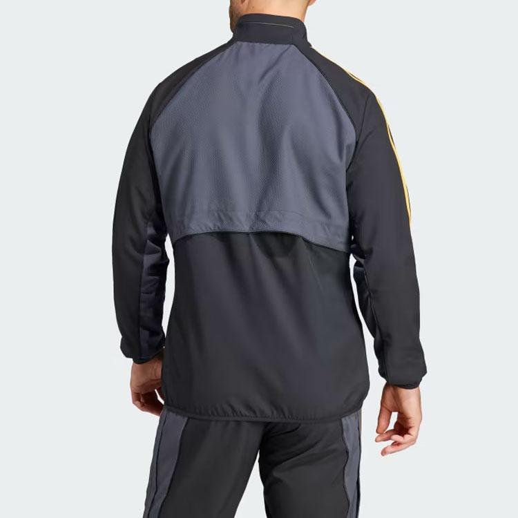 Adidas Striped Zip Fitted Jacket Men Jackets Black HY0641