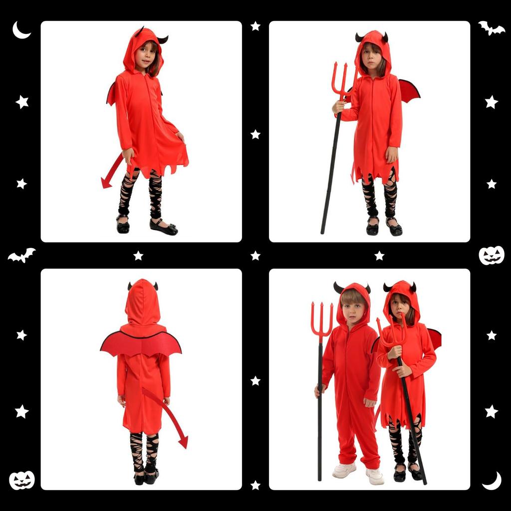 Cosplay Devil Kids Halloween Girls Costume Cute Devil 140cm [APOSITV]
