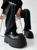 Fashion NEW 2024 Casual Design Men Same Platform Goth Punk Style Lace-up Big Head Muffin Bottom Subcultural Leather Shoes 10cm