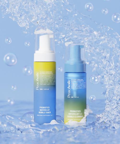 Peachaholic Probiotic Water Relief Bubble Cleanser 150ml + Bubble Toner 200ml Set NONE