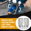 Chrome Motorcycle LED Running Light Turn Signal Fairing Lower For Harley Touring Electra Glide Ultra Classic Street Glide 14-22
