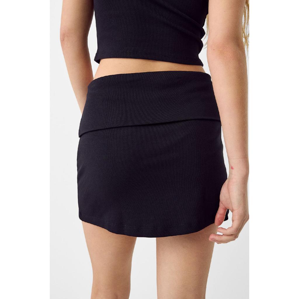 Folded Waist Mini Skirt