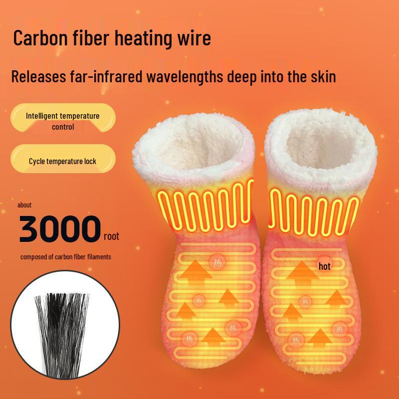 Unisex Electric Heated Indoor Cotton Slippers for Warmth