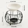 Decorative Essential Oil Burners with Hollowout Design and Ceramics Bowl Tealight Candle Holder Aromatherapies Diffuser