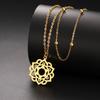 LIKGREAT Yoga Lotus Necklaces Stainless Steel Flower of Life Pendant Women Girls Mandala Healing Buddha Spiritual Chakra Jewelry