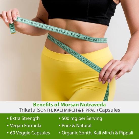 Morsan Nutraveda Trikatu Extract Capsule | 60 x 500 mg Veg Capsules | Promotes Digestive Efficiency, Stimulates Metabolic Activity