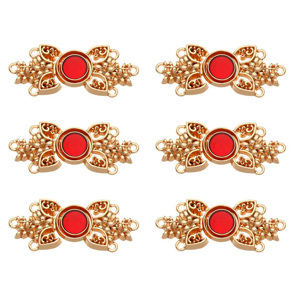 6 Stück Retro Schalspange Pullover Metallknöpfe Verbindungsverschluss Umhang Umhangverschluss Cheongsam Schnalle