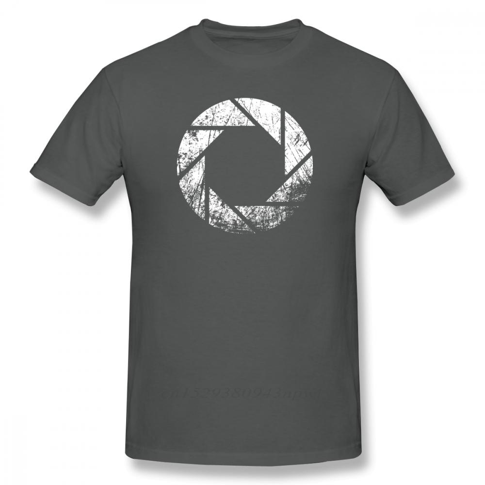 Portal T Shirt Aperture Laboratories Distressed TShirt 100 Cotton Male Tee Shirt Print Casual ShortSleeve Plus size Tshirt