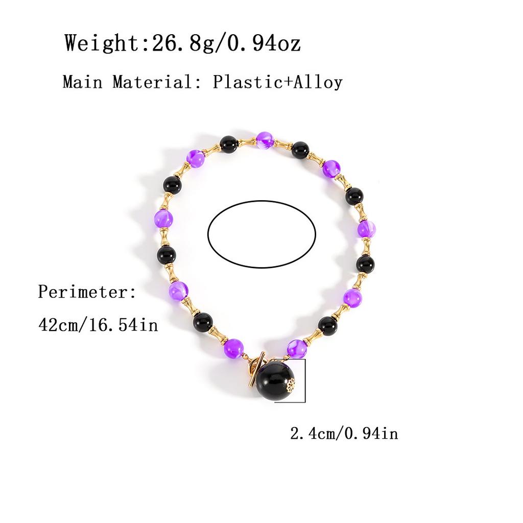 Round Geometry Beaded Chain Necklace for Women Accessories