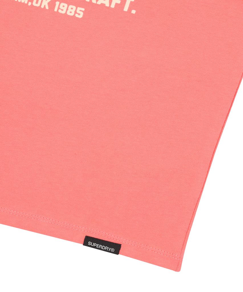 Syupeodeulai W Vintage Logo Crop T-Shirt Coral