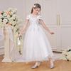 Cross-border Kid's Formal Flower Girl Dress: Mesh Puff Skirt Wedding & Runway Performance Costume