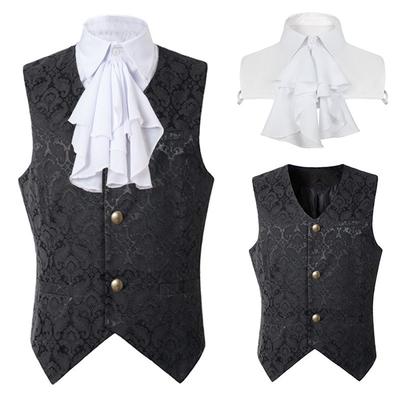 Weste Herren Renaissance Steampunk Mantel Gothic Jacquard Weste Einreiher Business Formal Anzug