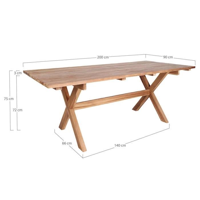 Table à manger - Jardin - Bois massif - 6 places - Contemporain - Design