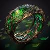 Unisex Retro Leaf and Tree Patterned Ring, European and American Fashionable Magic Forest Style Ring, Retro Hollow Metal Ring Jewelry