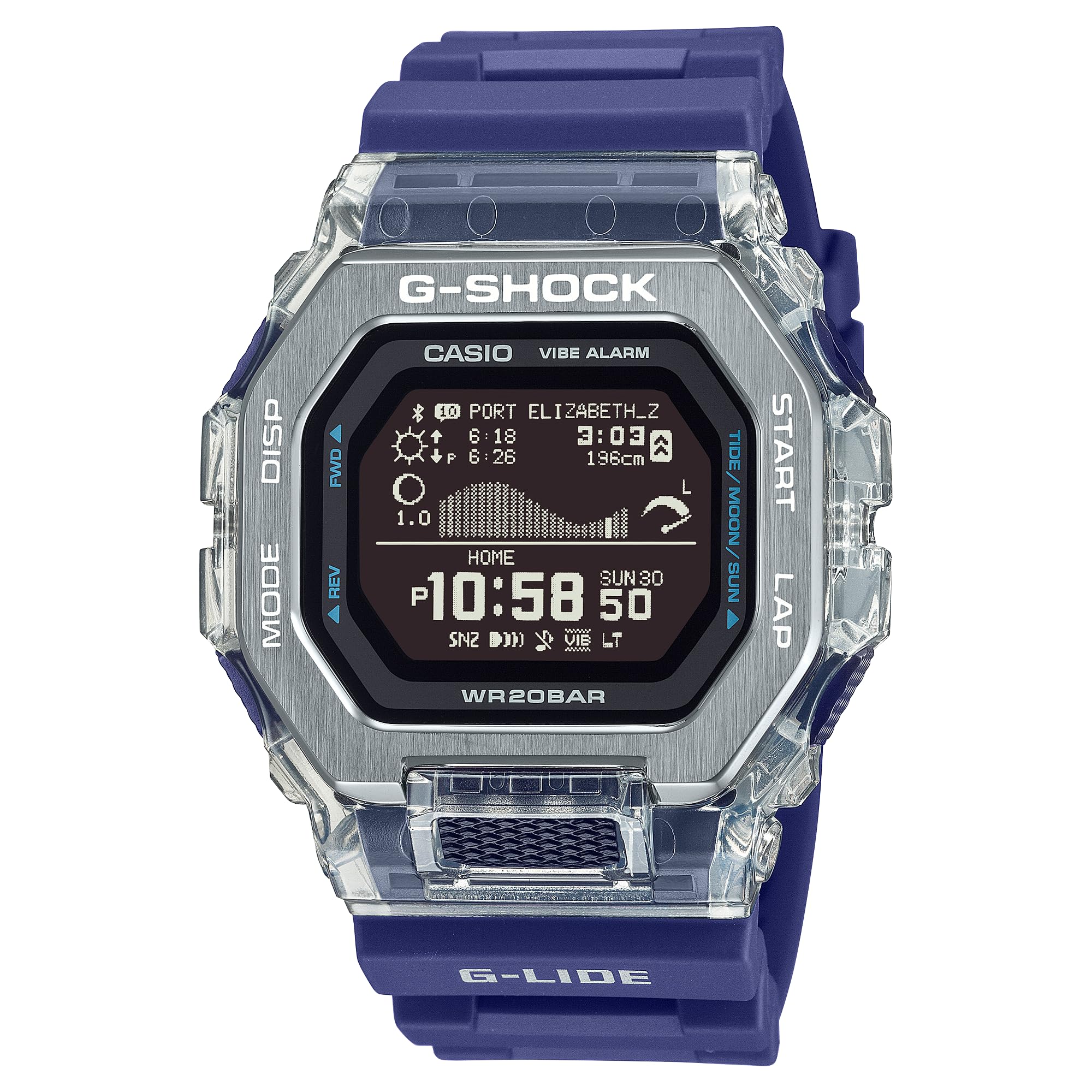 Цифровые часы Casio Модель для зарубежного рынка G-SHOCK G-LIDE GBX-100S-2 Мужские