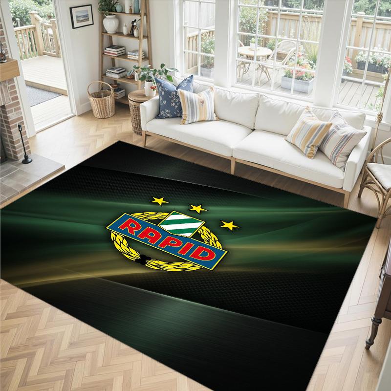 Rapid Wien FC Design Crystal Velvet Carpet Cozy Non?Slip Printed Rug For Bedroom Living Room Entrance
