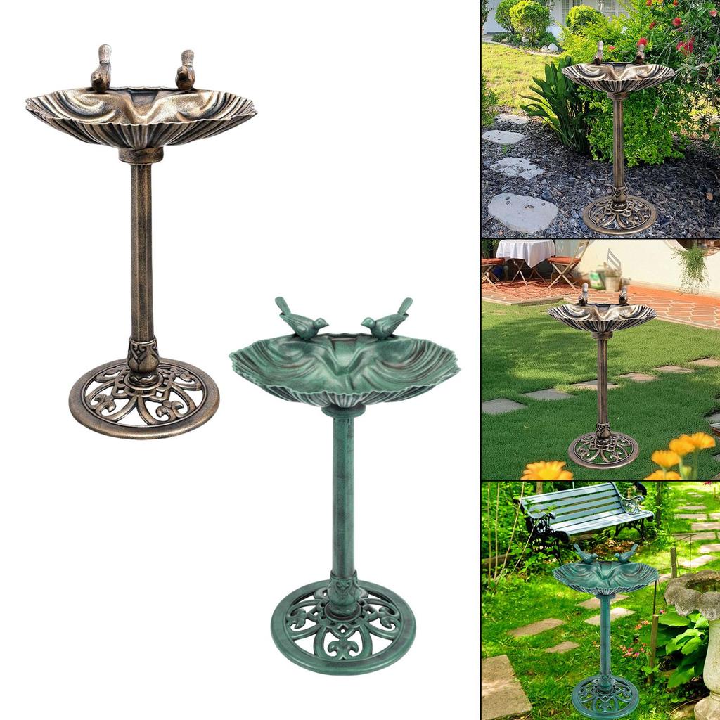 Weather Resistant Garden Bird Bath Large PP Basin Fountain Bird Feeder for Outdoor Patio Landscape