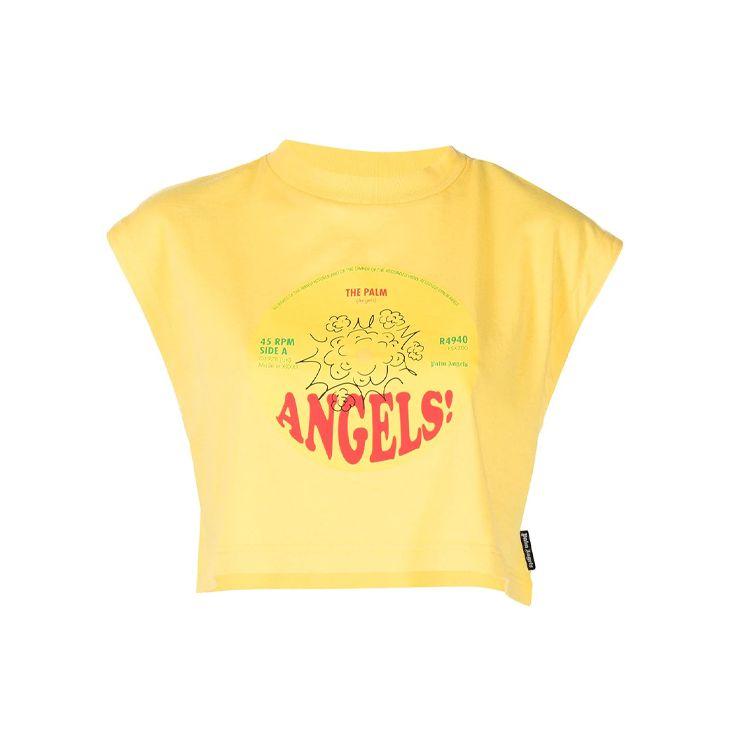 

Футболка Palm Angels Records Angels Muscle, женские топы желтого/красного цвета PWAA038S21JER0021825 M