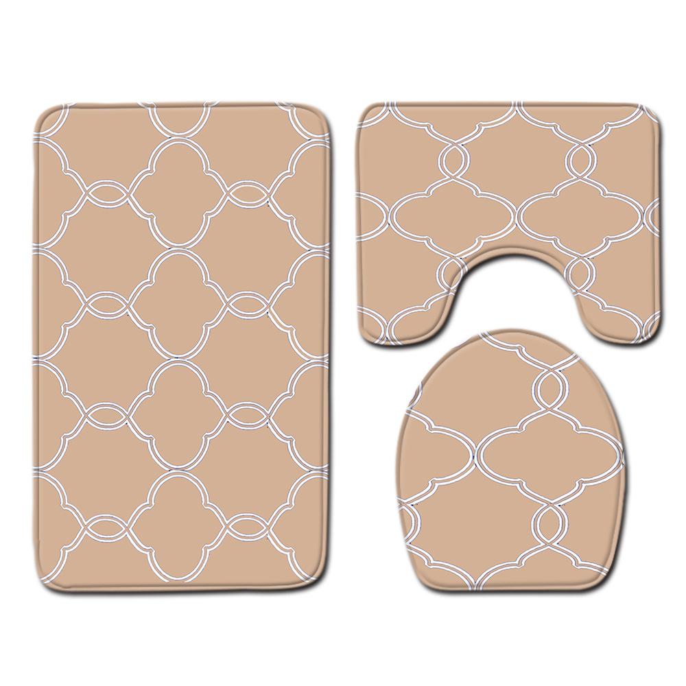 Toilet Floor Mat Three-Piece Bathroom 3-Piece Carpet Doormat Mat