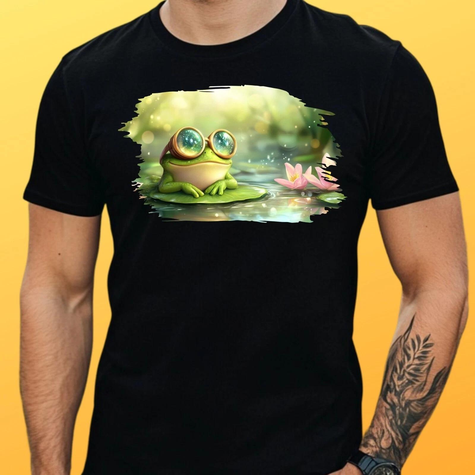 T-Shirt Herren Cartoon Frosch Motiv Baumwolle Größe S bis 5XL XL