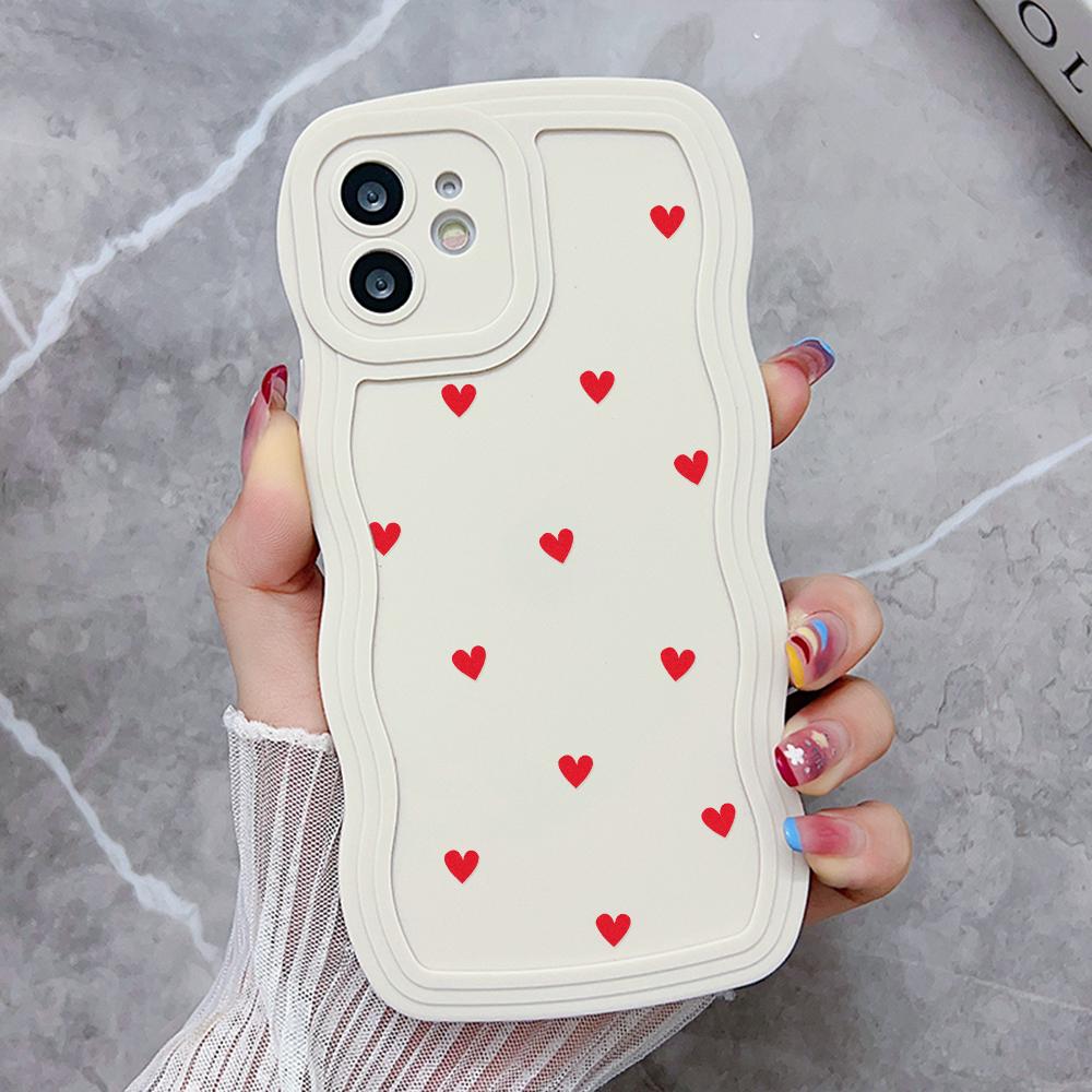 Love Heart Wave Phone Case For iPhone 6s Case iPhone 8 SE 2020 7 Plus 16 Pro Max 11 13 15 14 12  Silicone Shockproof Cover Funda
