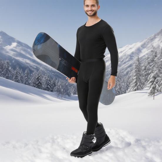 Thermal Underwear for Men Fleece Lined Long Johns Set 2 Piece Shirts And Pants Base Layer for Cold Weather Winter