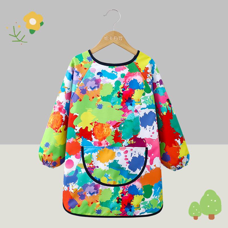 New Waterproof Apron Children's Eating Drawing Outerwear Dirt and Oil Resistant Apron for Boys and Girls Kawaii Kitchen Cover