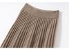 100% Pure Cashmere Women's Solid Color High-Waist Plush Skirt, Autumn/Winter Fashion, Draped Elastic Umbrella Design.