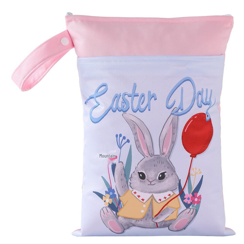 25x35CM Waterproof Double Zipper Double Pocket Printed Diaper Bag