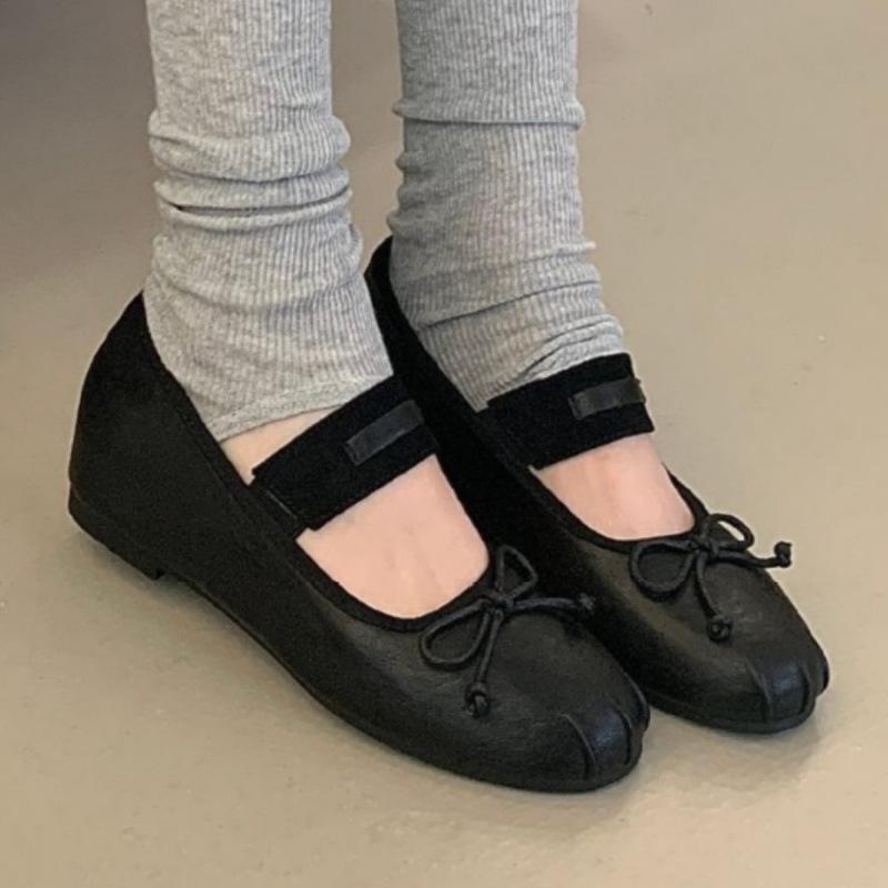 2025 nové saténové baletní boty dámské ploché podpatky nová vesnická barva kulatá špička mašle slovo se světlým lemem jedny boty