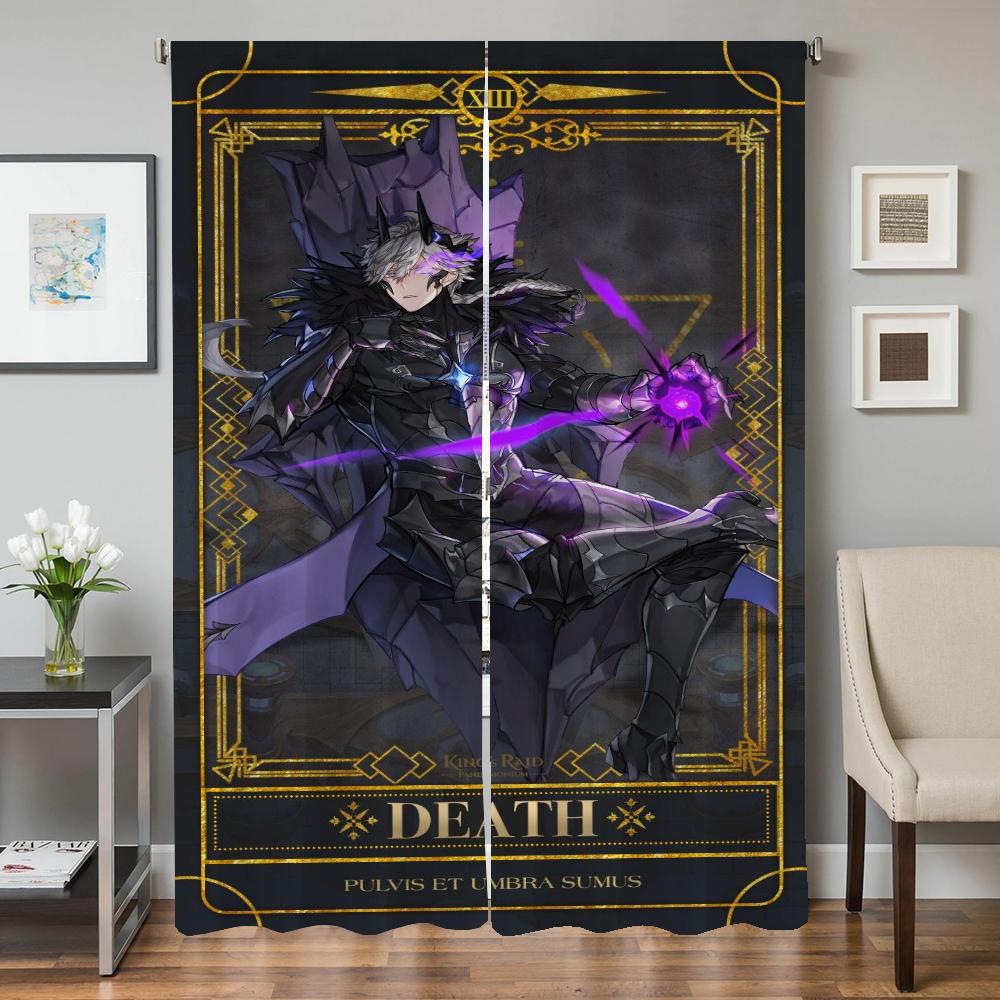 Home Interior Kitchen Curtains for Living Room 2 Pieces Blackout Curtains Door Curtain Kings Raid Bedroom Decoration Partition