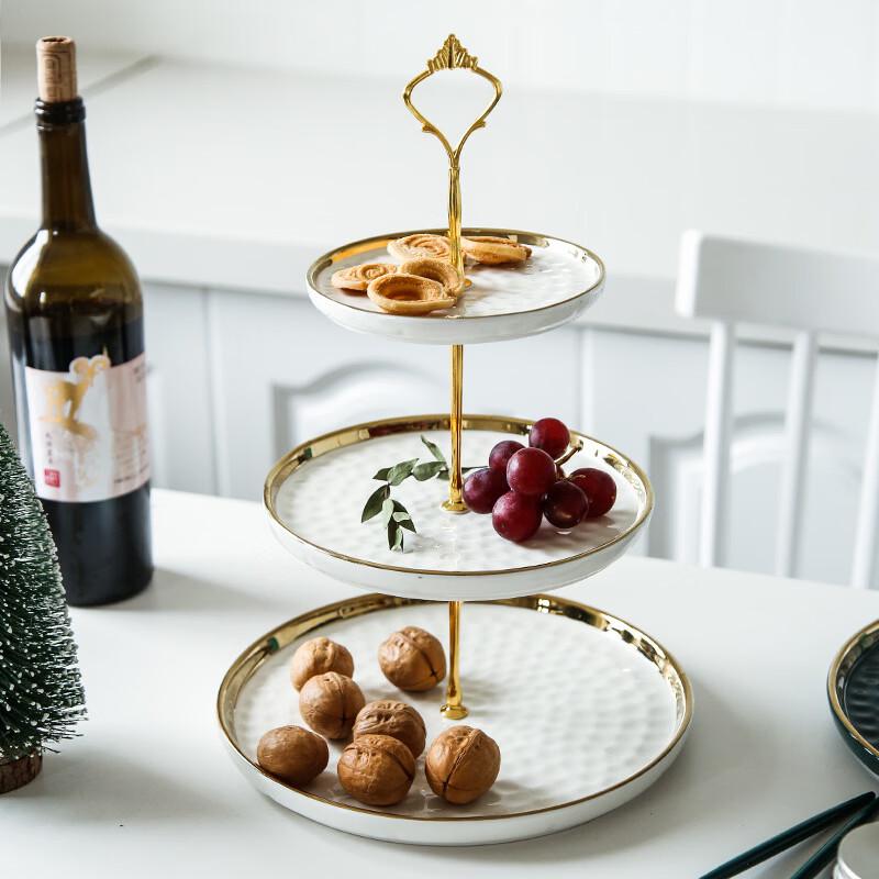 Ruhan European Style Ceramic 3-Tier Dessert Stand