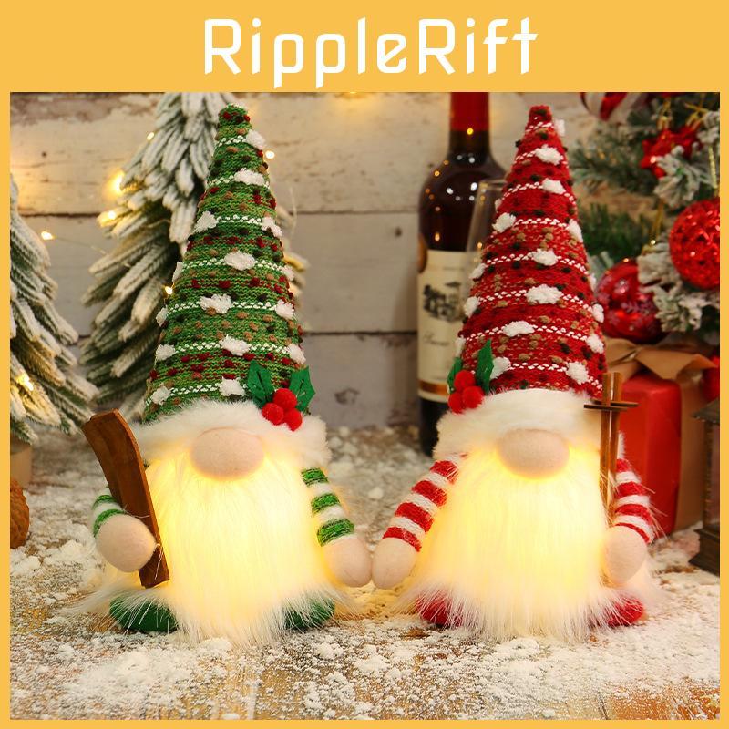 Sled Doll Christmas Ski Gnome Led Light Rudolph Decor Home Xmas New Gifts Year