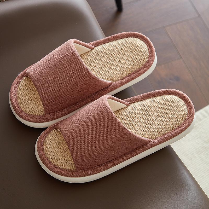 Large Size Linen Slippers Men's Spring and Autumn Home Indoor Floor Non-slip Men's Non-smelly Feet Cotton and Linen Slippers Men's