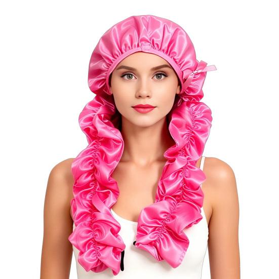 Hair Curling Hat Smooth Satin Soft Breathable Fabric Braids Twists Hat Curling Hat Women Sleeping Long Hair Cap
