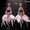 Exaggerated Feather Earrings, High-end Fringed Earrings, Stage Accessories, Women's Earrings.