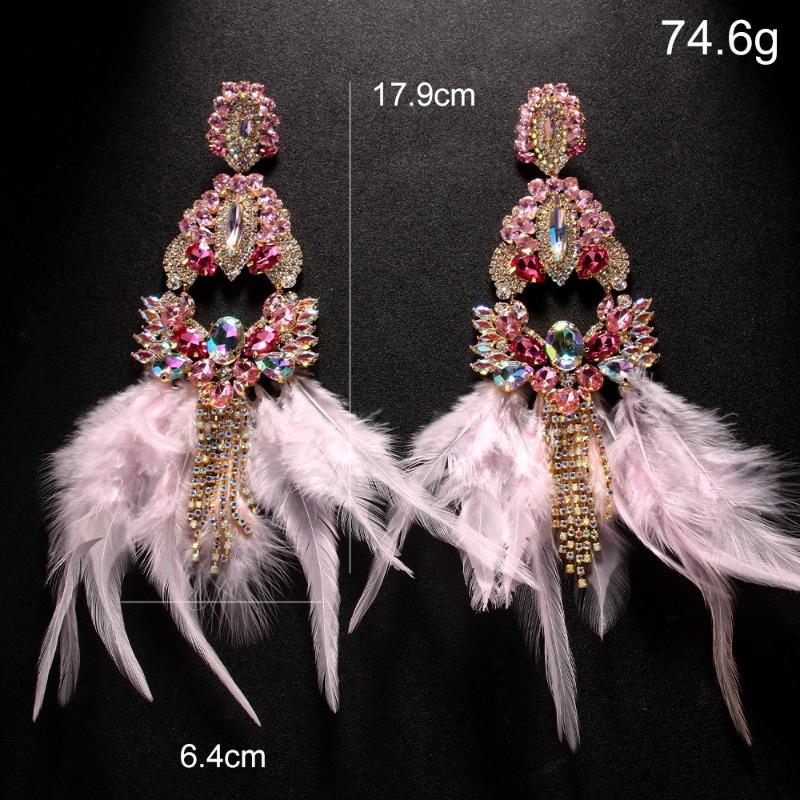 

Exaggerated Feather Earrings, High-end Fringed Earrings, Stage Accessories, Women s Earrings. золотой