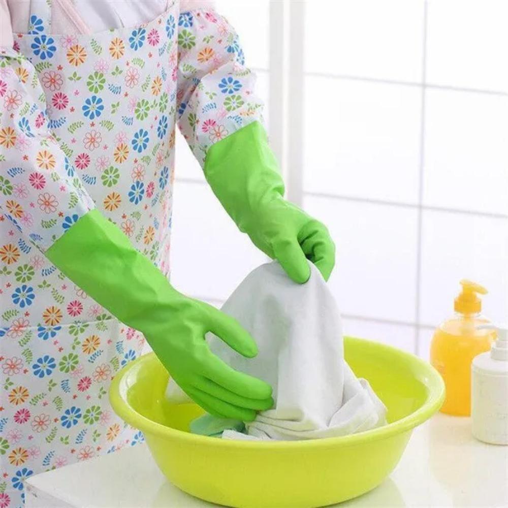 Cartoon Print Long Rubber Gloves Anti-skid Household Dish Washing Cleaning Glove