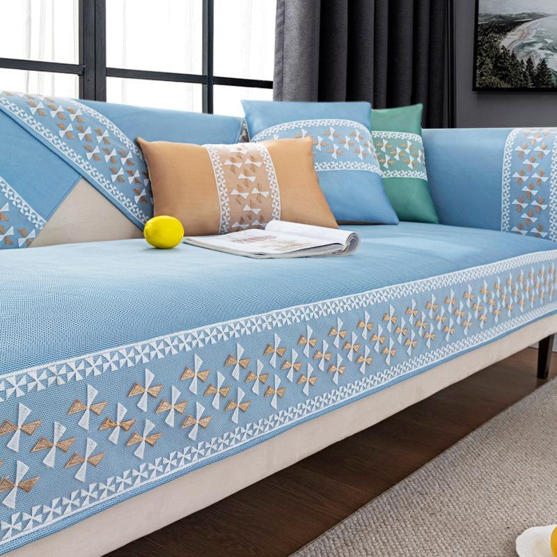 Ice Silk Sofa Cushion Summer Summer Non-Slip Sofa Cover Cushion Simple Modern Summer Mat Cover Cloth