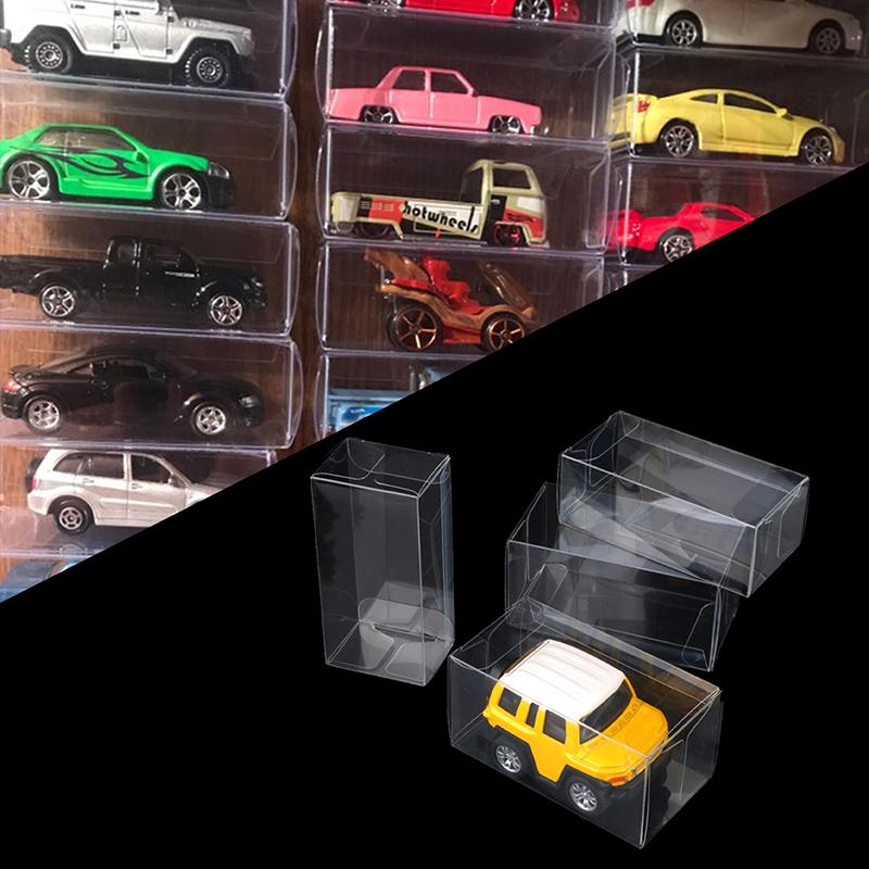 2/5Pcs 1:64 Car Model Display Box Transparent Protective Case Pvc Dust Cover Storage Holder