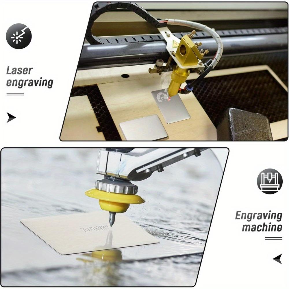 10pcs 304 Stainless Steel Metal Business Cards Blank Laser Engraving Stainless Cards for House Office Customer DIY Gift Plate