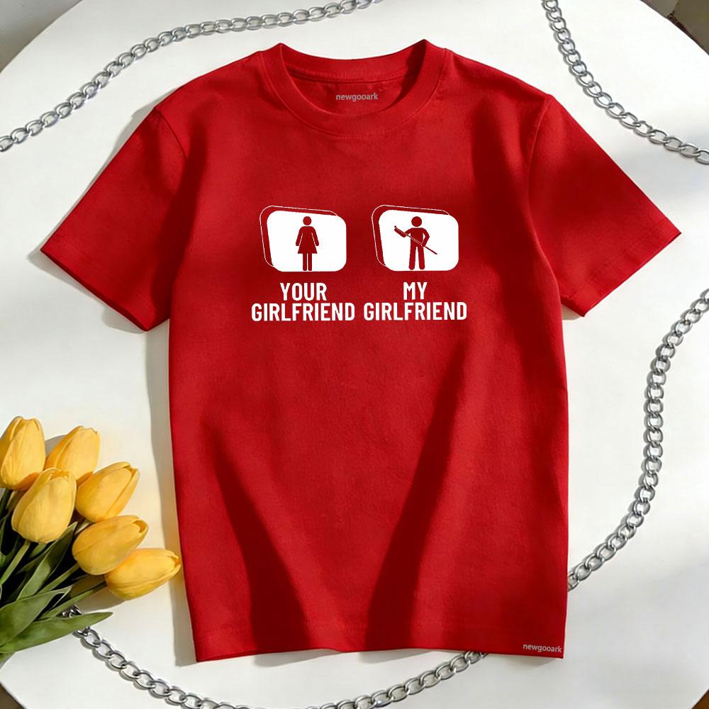 Pool Player Your Girlfriend My Girlfriend Funny Billiards TShirt Women Unisex Casual Cotton Graphic T Shirts Camisetas Oneck