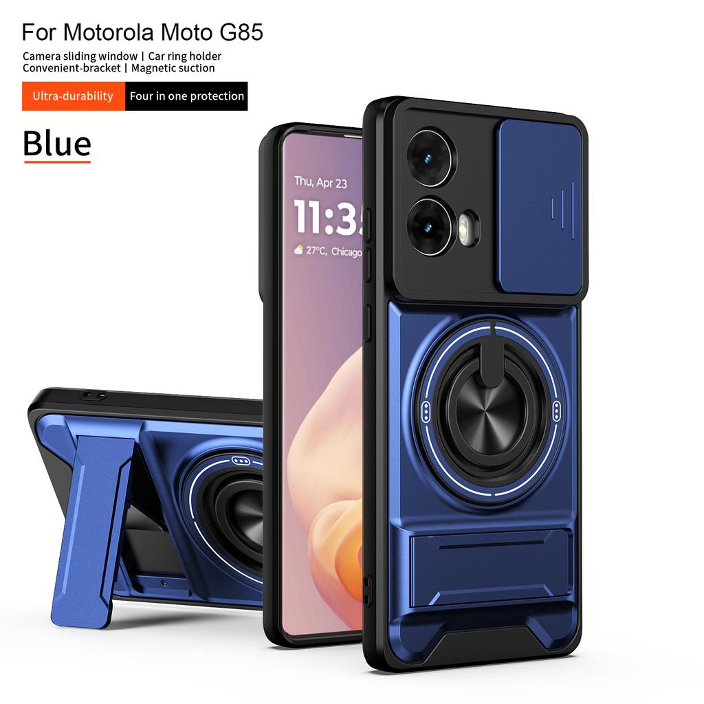 For Motorola G85 Case Moto G85 Cover Moto S50 Neo Phone Case Magsafe Magnetic Fold Holder Military Armor Camera Protection Cover