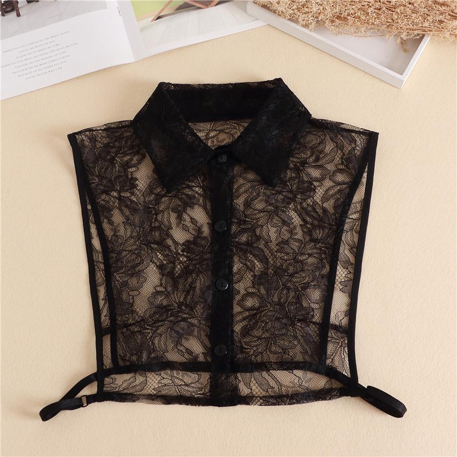 

Женский шифоновый фальшивый воротник, женский тонкий кружевной полый съемный воротник, лацкан-половина рубашки, накладной воротник, женская блузка, украшение для топов