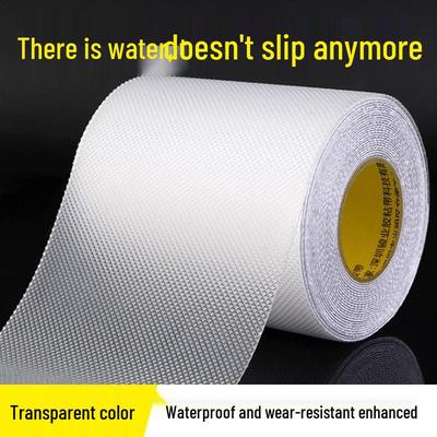 Transparent Brick Pattern Anti-Slip Tape: Self-Adhesive, Waterproof, Wear-Resistant for Bathroom and Staircase Safety